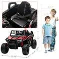 thumbnail image 2 of TOBBI 12V off-Road Kids Ride on UTV Truck Car W/ LED Lights, Music, Horn, Battery Powered, Red + Black, 2 of 8