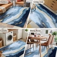 thumbnail image 5 of 3'x5' Area Rugs, Navy Blue Ombre Marble Indoor Outdoor Area Rug for Living Room Bedroom, Modern Abstract Ink Painting Washable Bathroom Rugs Kitchen Floor Carpet Mats Home Decor Aesthetic, 5 of 8