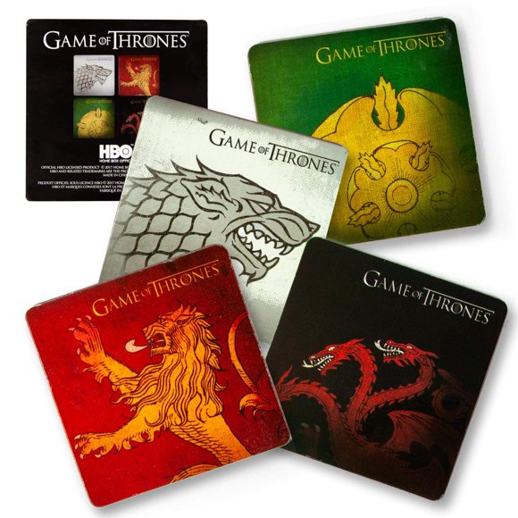 Juego de 4 unidades exclusivo de Game of Thrones Nerd Block de Coasters