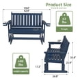 thumbnail image 2 of Poly Lumber Patio Glider, HIPS Material Weather-Resistant Swing Bench for Outdoor Porch Garden（Navy Blue, 2-Seater), 2 of 7