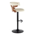 thumbnail image 5 of Gardenia Adjustable Bar Stool, Chrome Bar Stools, Bar Chairs, Swivel Bar Stools, Bar Stools Set of 2 (Cream Faux Leather), 5 of 6