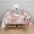 thumbnail image 3 of Pink Hued Cute Halloween Ghosts Pattern Square Tablecloth,Waterproof Square Table Cover,Wipeable Spillproof Washable Table Cover for Home Kitchen Party Decor 42"X42"(107x107cm), 3 of 6