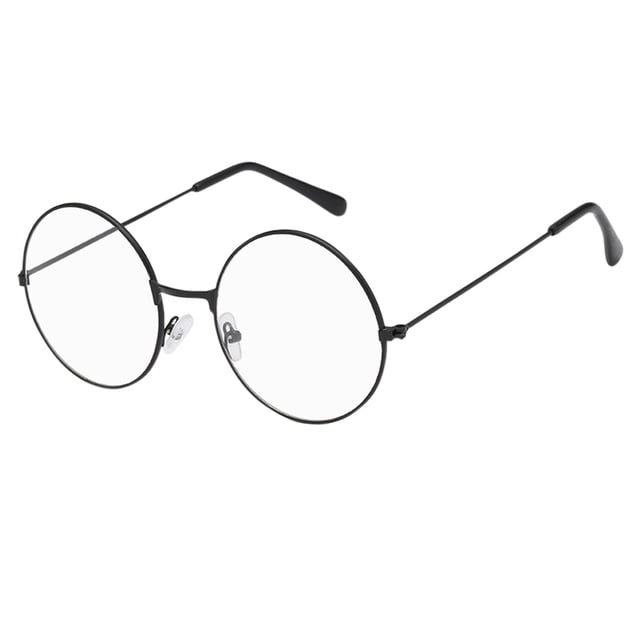 Adults Metal Frame Glasses With Clear Fashion Unisex Classic Metal Frame Mirror Rounded Glasses