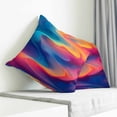 thumbnail image 4 of Throw Pillow Covers 18x18 Inch, Orange Blue Pink Decorative Pillow Cases for Couch Sofa Bed, Modernism Water Ripple Moire Cotton Linen Square Home Decor Pillowcases with Hidden Zipper, 4 of 7