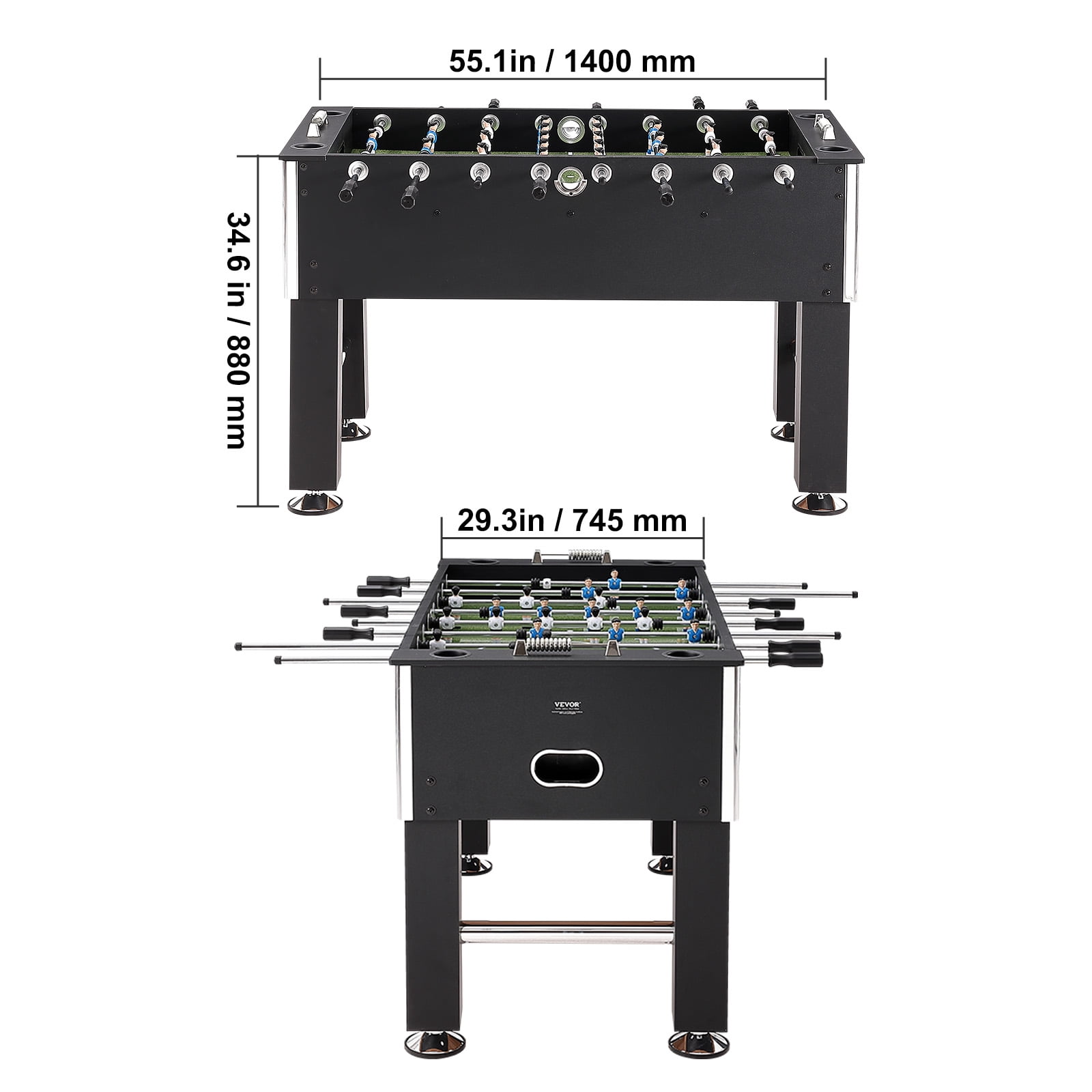KFFKFF 55" Foosball Soccer Game Table Foosball Table Standard Size for Home