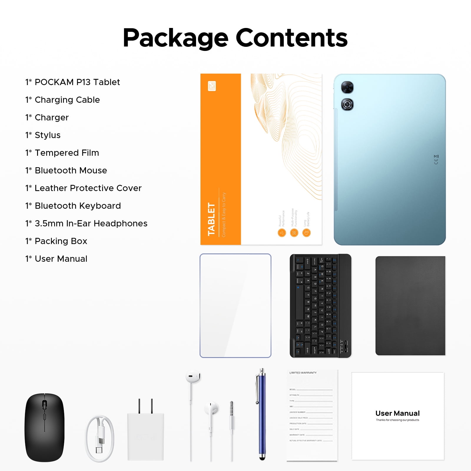 POCKAM P13 Gemini AI Android 16 Tablet,13.4 inch Tablets,48GB RAM
