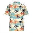 thumbnail image 5 of Lovskoo 2024 Women's Hawaiian Shirts Floral Printed V Neck Shirts Summer Soft Short Sleeve Button Down Shirts Navy L, 5 of 5