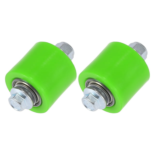 Unique Bargains 2 Set 8mm Chain Roller Pulley Chain Tensioner Motorcycle Orange
