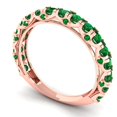 thumbnail image 2 of 3.13 ct Brilliant Round Cut Simulated Emerald 14k Rose Gold Eternity Band SZ 3.5, 2 of 6
