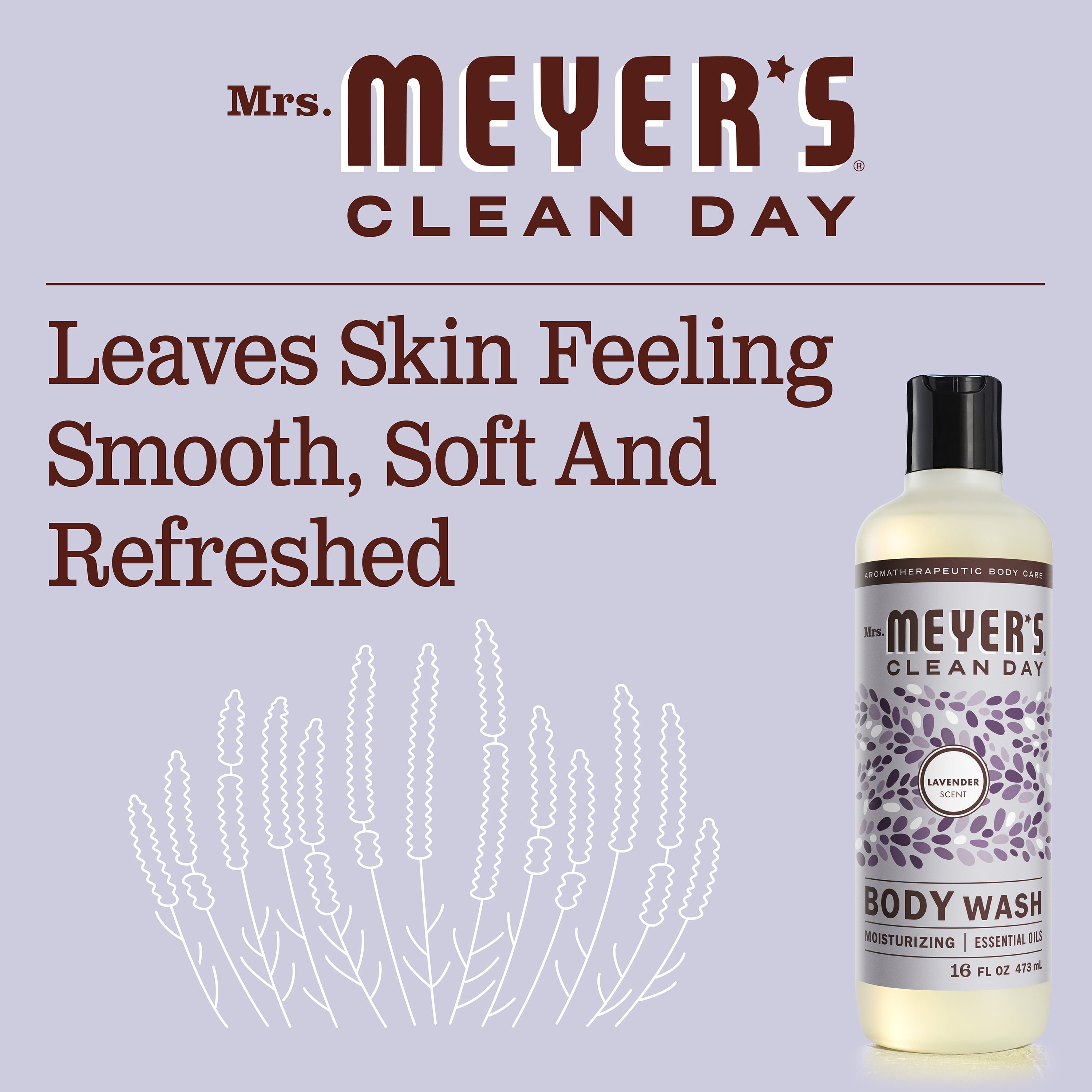 Mrs. Meyer's Body Wash, Lavender, 16 FL OZ (Pack of 3)