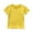Yellow, variant on LNMQLPDBS Girl's Knit Solid Color Ruffle Edge Basic Layering Shirts Vertical Stripes Short Sleeved Crewneck Fitted Tops Toddler Clothes for Girls Summer Blouse for Kids Pink 18-24 Months