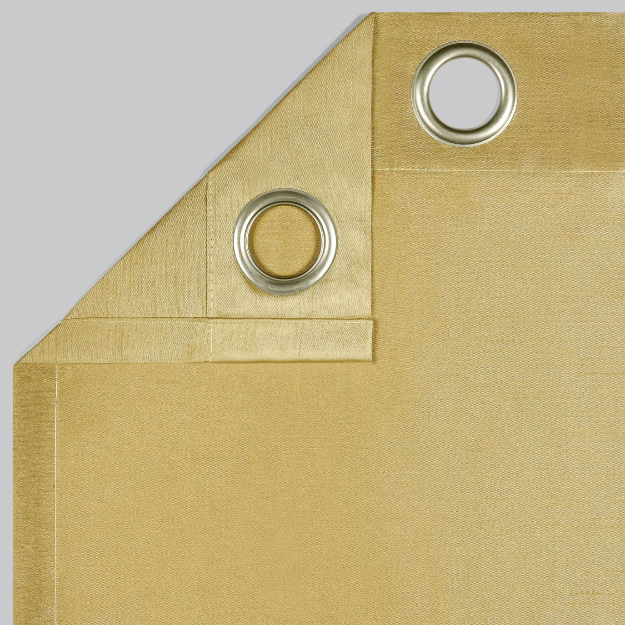 Exclusive Home Chatra Faux Silk Grommet Top Curtain Panel Pair, 54"x96", Gold