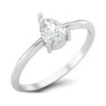 thumbnail image 2 of Mooneye 0.70 Ctw Pear Moissanite 925 Sterling Silver Solitaire Women Valentines Day Gift Ring, 2 of 3