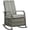 Gray, variant on 2-Seat Wooden Adirondack Chair Patio Bench with Table, Outdoor Loveseat Fire Pit Chair for Porch Backyard Deck, Carbonized Brown