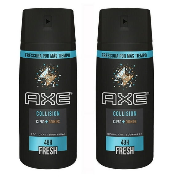 2 Pack Axe Collision Mens Deodorant Body Spray 48 Hours Fresh , 150ml