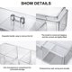 thumbnail image 4 of Caja de almacenamiento de cosméticos con almohadilla de algodón de 3 rejillas, dispensador de bolas de bastoncillos de algodón impermeable, organizador de maquillaje transparente acrílico, 4 of 8