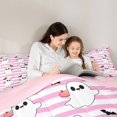 thumbnail image 4 of Manfei Kawaii Ghost Pumpkin Queen Bedding 7pcs, Halloween Cute Bat Bedding Comforter Set Queen, Pink White Black,Pink Reversible, 4 of 7