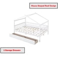 thumbnail image 3 of Bellemave Full Size House Bed with Storage Drawers Playhouse Platform Bed Wooden House-shaped Bed Frame with Fence Guardrail and Roof (Full size, White), 3 of 11