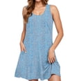 thumbnail image 1 of Vestido de Verano Casual de Mujer Impreso sin Mangas con Cuello en V Conjunto Superior, Imitación de Algodón Tirar Marco Suelto, 1 of 6