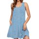 thumbnail image 1 of Vestido de Verano Casual de Mujer Impreso sin Mangas con Cuello en V Conjunto Superior, Imitación de Algodón Tirar Marco Suelto, 1 of 6