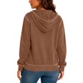 thumbnail image 5 of Women Full Zip Contrast Stitch Hooded Jacket Long Sleeve Hoodie with Pocket for Daily Casual Outdoor Size XL, 5 of 8