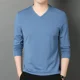 thumbnail image 2 of Ropa para hombre, camiseta verde lisa, camiseta para hombre, unicolor, talla grande, cuello en V, seda helada, gran tamaño, moda Harajuku, nueva y original, 2 of 5