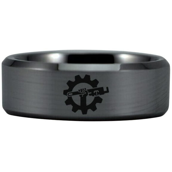 Silver Tungsten Plumber Ring