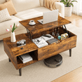 thumbnail image 7 of Tunmod Modern Lift-top Coffee Table with Hidden Compartment and Open Storage Shelf for Living Room, Reception Area and Home Office, 7 of 7