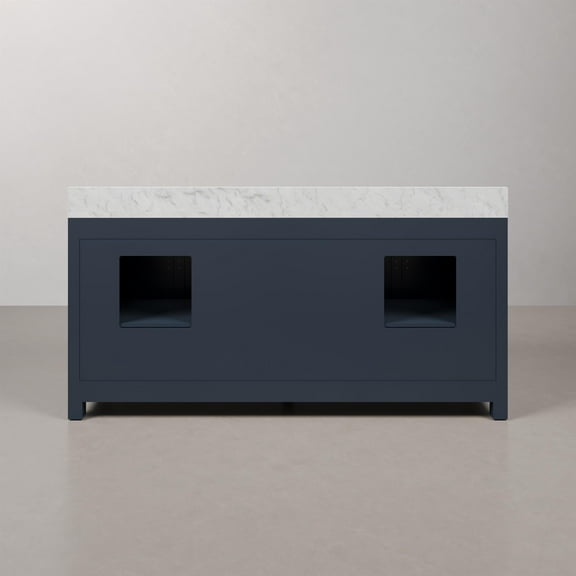 Water Creation Madison 72" Wood Double Bathroom Vanity in Monarch Blue & Gold