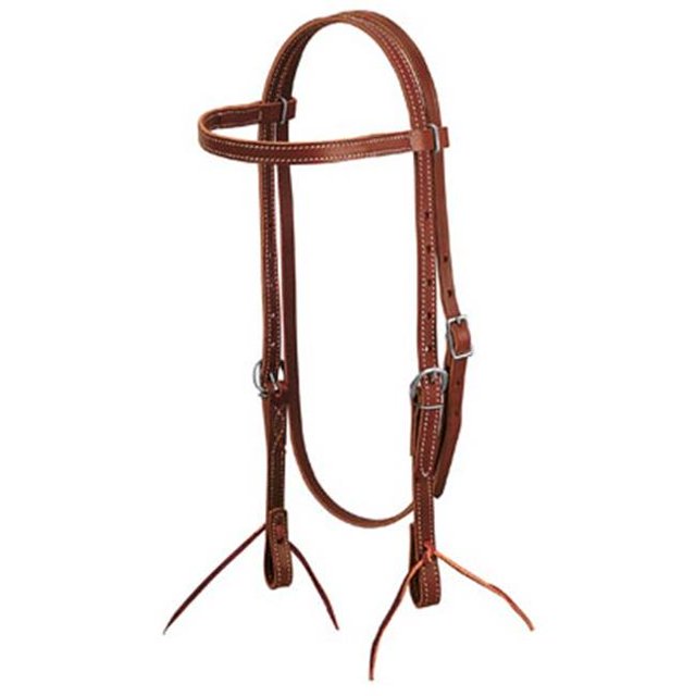 10-0335 0.63 in. Leather Headstall - Brown