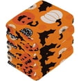 thumbnail image 3 of Halloween Pattern with Bats Pumpkins Washcloth 12x12in Set, 4 Pack Absorbent Cotton Towel Square Kitchen Dishes Towels, Soft Cleaning Face Hand Towel Fast Drying, 3 of 7