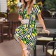 thumbnail image 3 of Easygdp Lemons on Striped para Vestido Transpirable de Mujer, Vestido Suelto de Manga Corta con Pliegues y Bolsillos para el Verano, 3 of 6