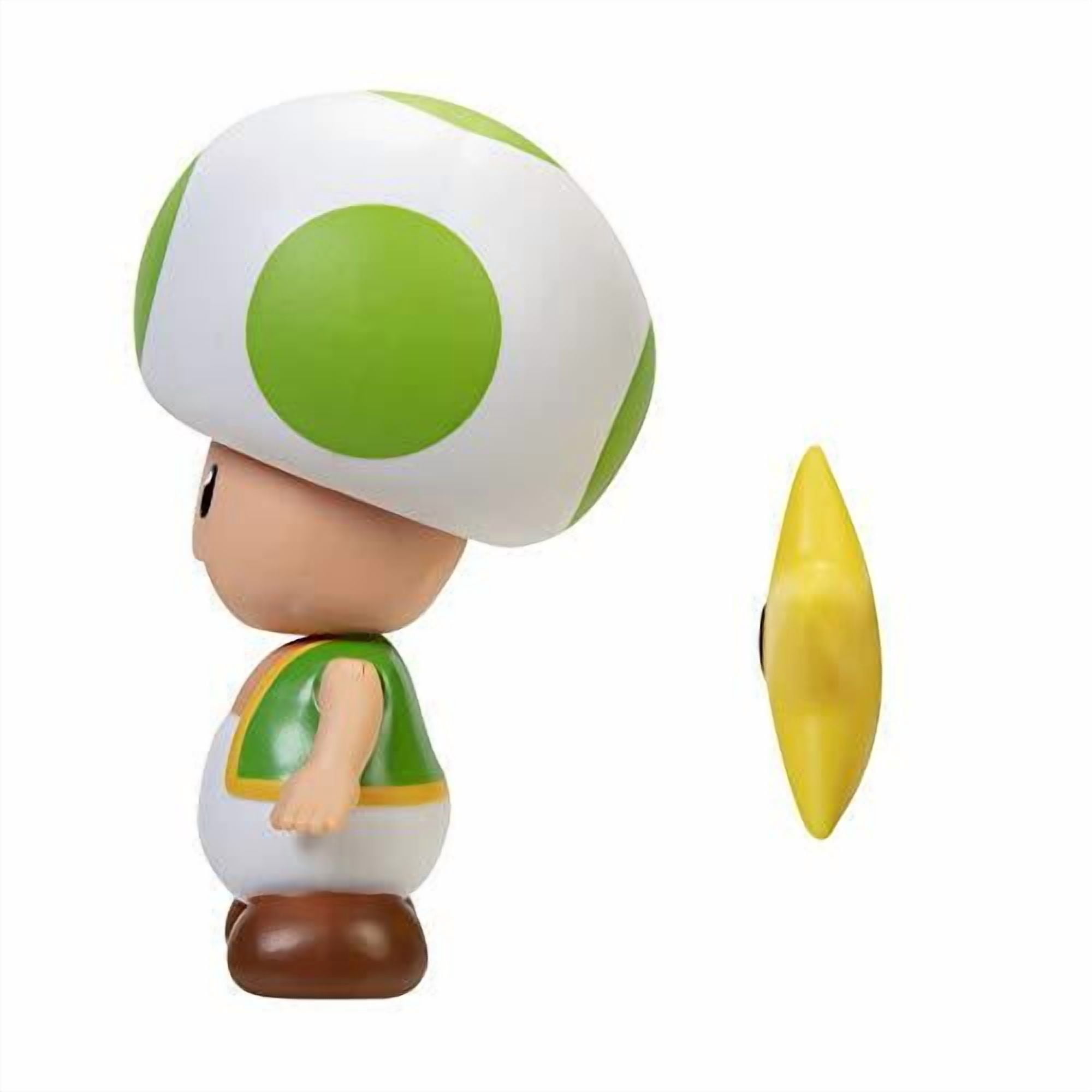 SUPER MARIO Action Figure 4 Inch Green Toad Collectible Toy with Star Accessory