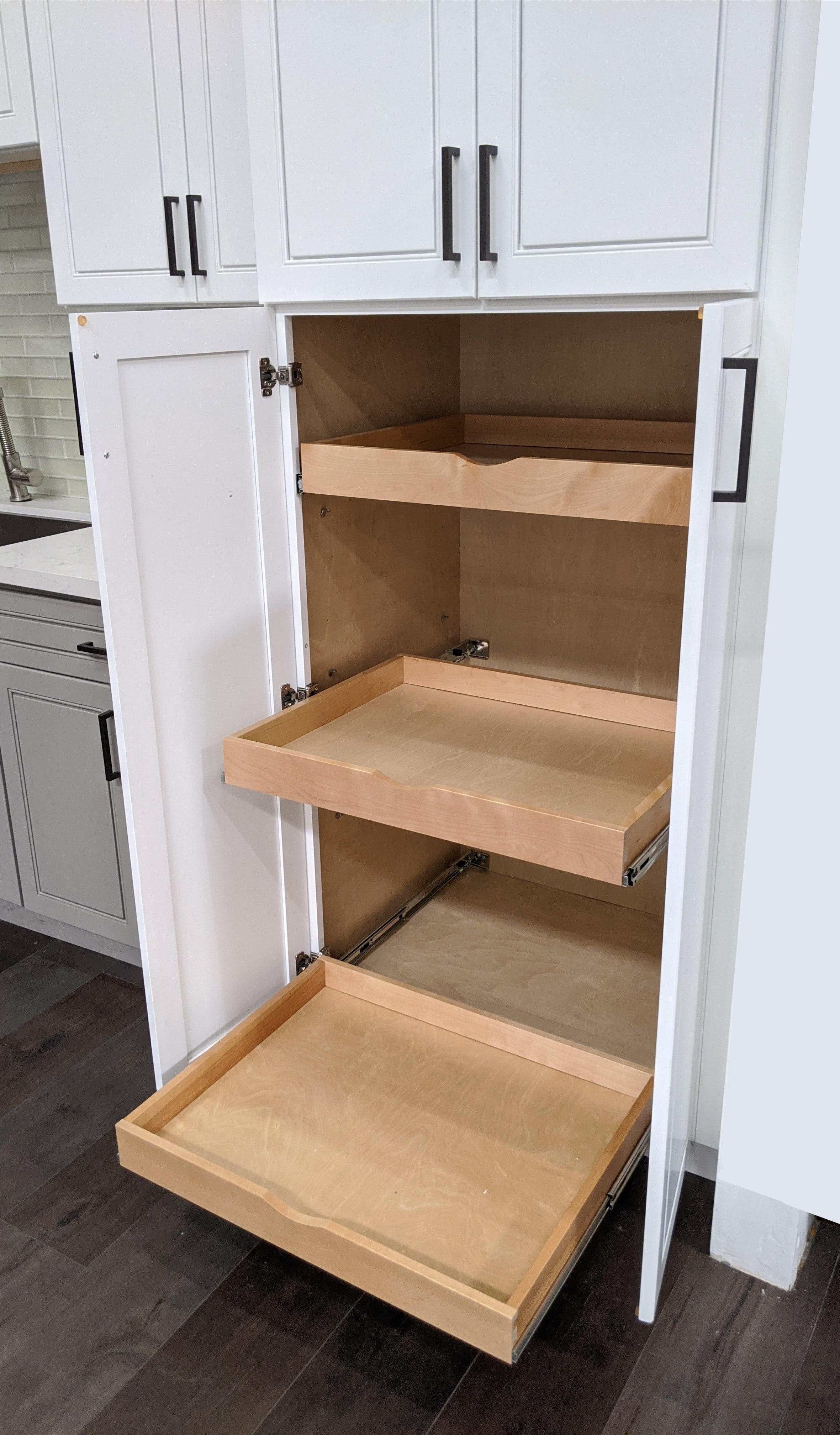 Kitchen Pantry Shelves Pull Out Drawers Ball Bearing Slider Unit Pull – La  Moderno