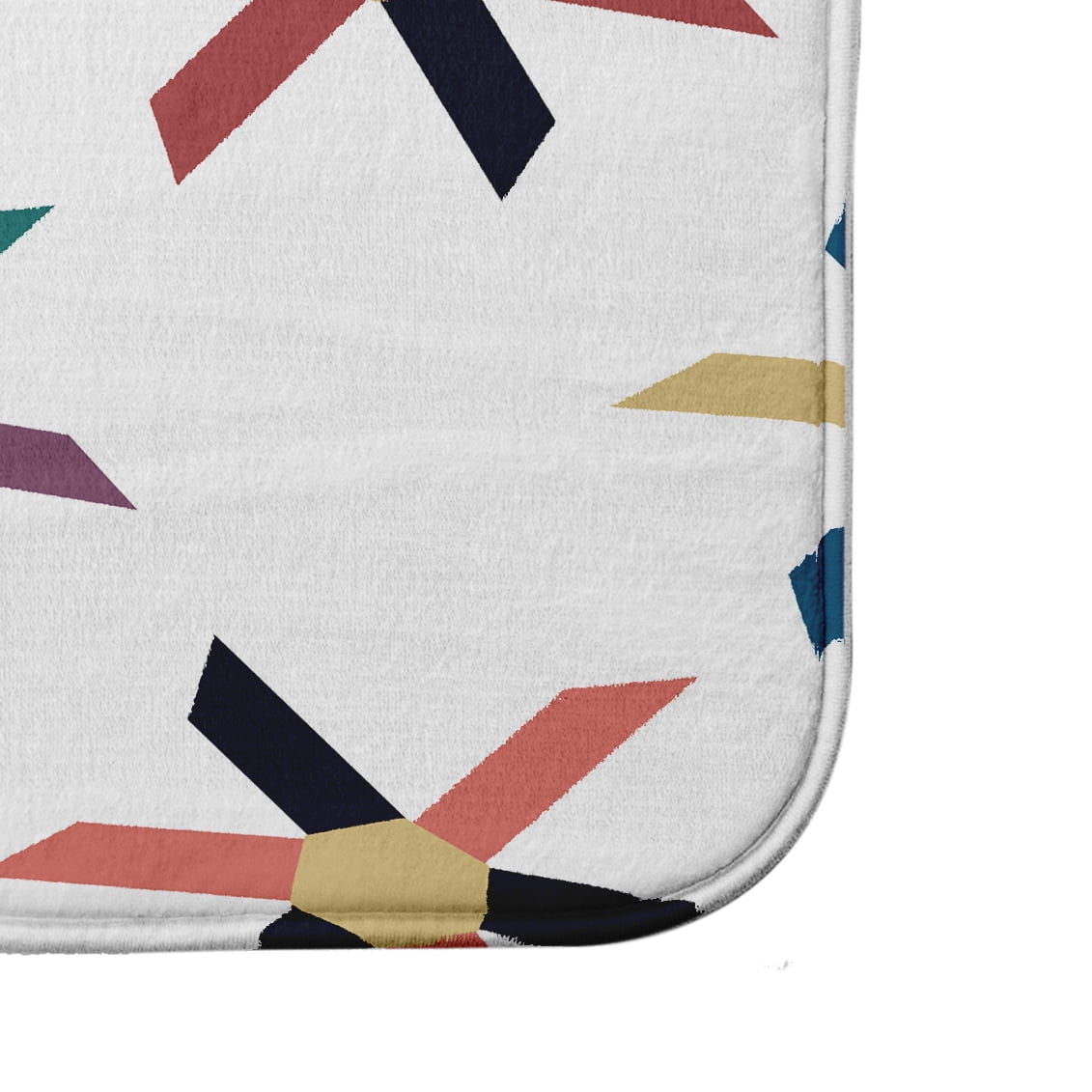 Simply Daisy 24" x 17" Plush Microfiber Navy Pinwheel Pop Bath Mat