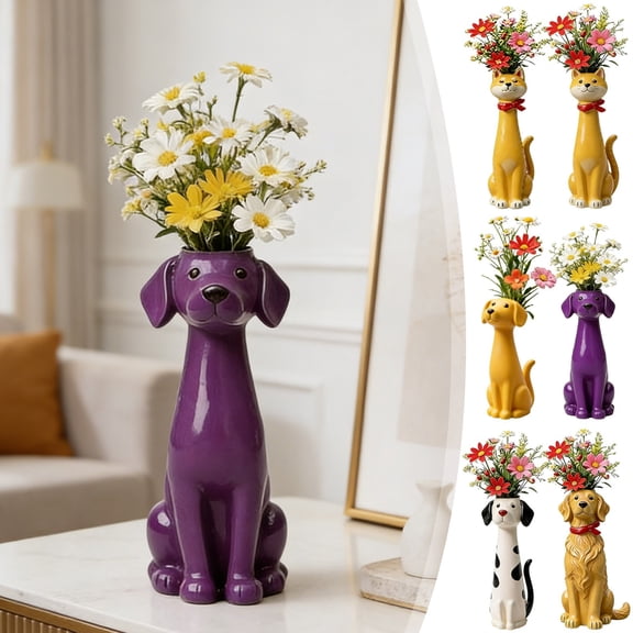 Viflosae Vases Home Decor Small Flower Vase Weird Dog Vase Dog-themed Vase Decorations Weird Dog Vase Dog-themed Vase Decorations