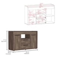 thumbnail image 3 of Modern Stylish Sideboard In Dark Walnut With Two Drawer Storage Areas Rectangular Spaces And Cabinet, 3 of 4