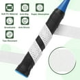 thumbnail image 3 of Tennis Racket Grip Tape, PU Racquet Overgrip with Damping Ridges Anti-Slip Absorbent Perforated Handle Grip Flat Adhesive for Badminton Pickleball, White 3 Pack, 3 of 6