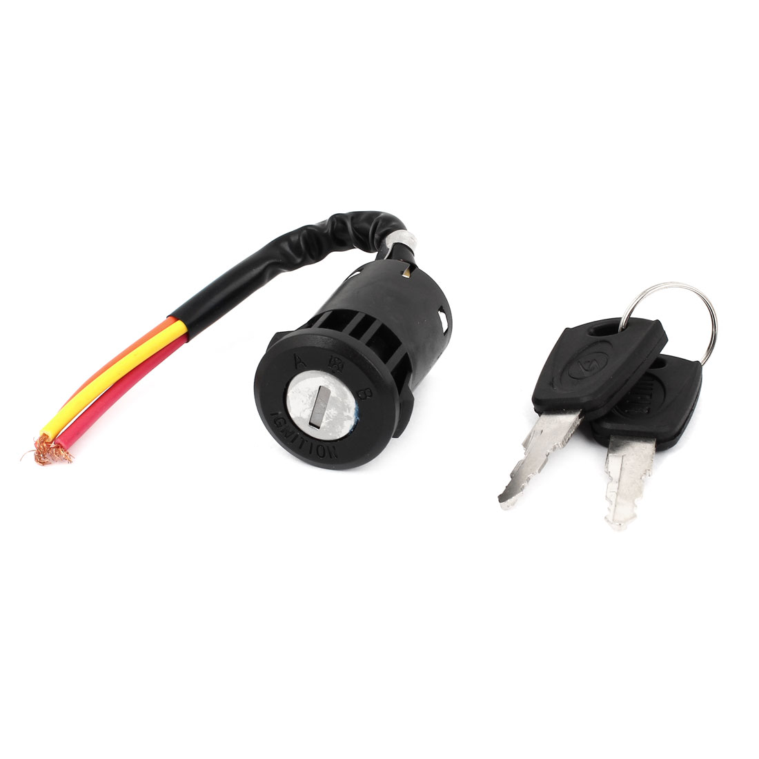 Uxcell 3-Wire On-Off-On Ignition Switch Lock With 2 Keys – 25mm Mount, 12cm Cable