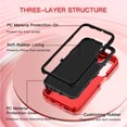 thumbnail image 2 of I-HONVA For Samsung Galaxy A25 Case,3-Layer Military Grade Drop Protection Anti-Slip Bumper Rugged Shockproof Dustproof Protection 6.5 inch Phone Case,Red Black, 2 of 7