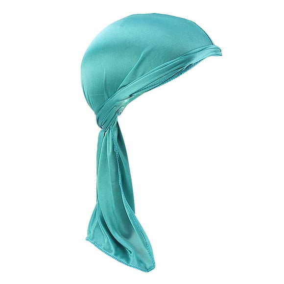 Bufanda de Quimioterapia Sunnimix Envoltorios de cabeza de seda Durag azul