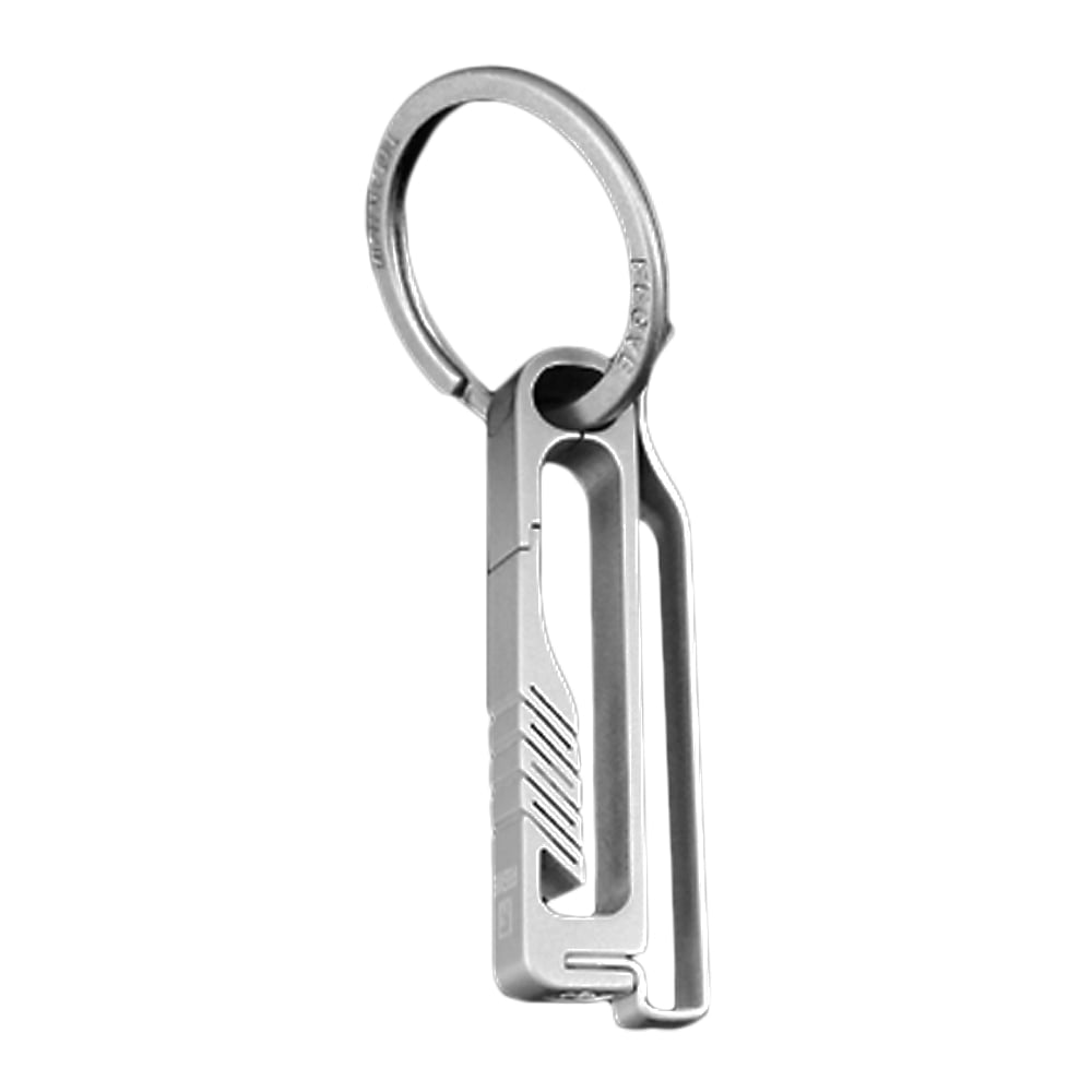 Durable Integrated Spring Key Clip FEGVE Titanium Quick Release Carabiner Keychain 