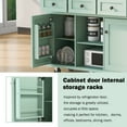 thumbnail image 5 of Lunale 53" Kitchen Island with Drop-Leaf Countertop, 2 Doors 3 Drawers Storage Kitchen Cart for Dining Room, Green, 5 of 10