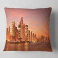 thumbnail image 2 of Designart Shanghai Skyline at Dawn - Cityscape Photo Throw Pillow - 18x18, 2 of 5