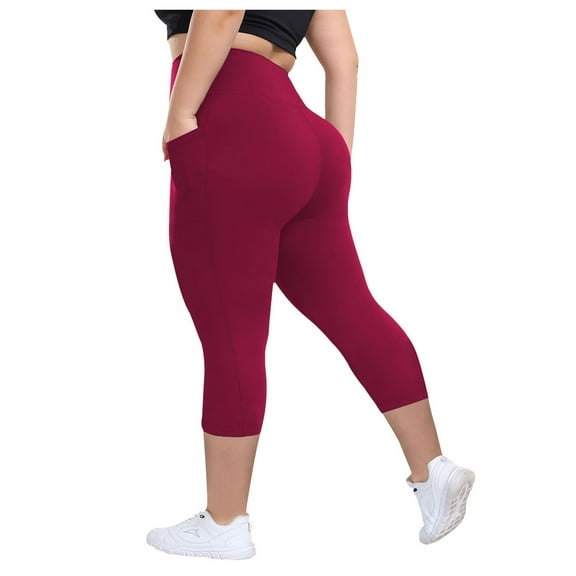 felwors Capri Leggings for Women High Waisted Stretchy Soft Yoga Lounge Capri Pants Black, 1XL