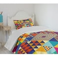 thumbnail image 4 of Ambesonne Colorful Quilted Bedspread Set 2 Pcs, Modern Triangles, Twin Size, Multicolor, 4 of 6