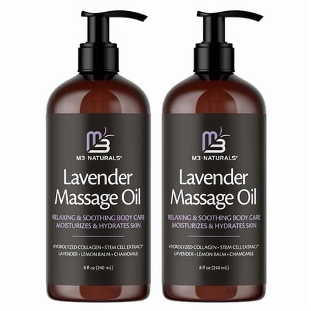 M3 Lavender Body Oil with Collagen and Stem Cells, Softening, 2 Pack