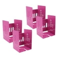 thumbnail image 3 of 4pcs Bookends Retractable Structure Metal Flexible Regulable Slim Design Book Shelf Holder for Heavy Duty Support Rose Red, 3 of 14