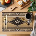 thumbnail image 2 of Brown Southwest Placemats Set of 6, Boho Aztec Ethnic Abstract Geometric Placemats for Dining Table, Place Mats for Kitchen Tabletop, Waterproof Wipeable Dining Table Mats Set, 2 of 9