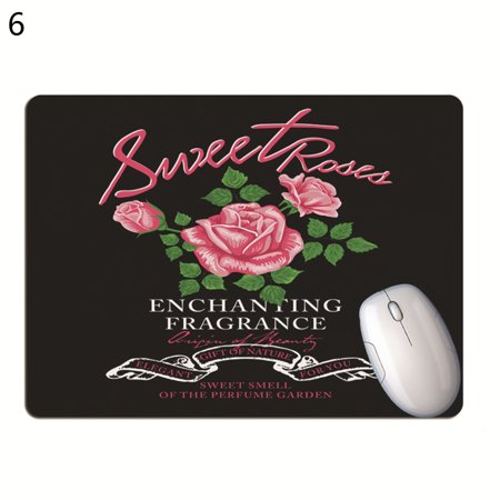LIWEN Desk Mouse Pad Soft Anti-slip Rubber Romantic Flowers Computer Mouse Mat Wrist Rest for Gaming